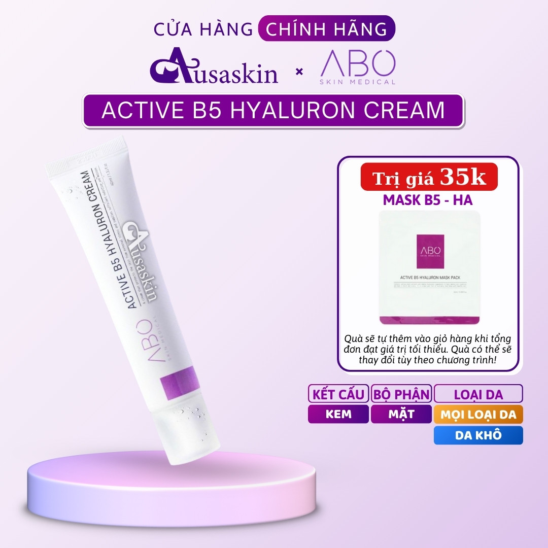Kem Dưỡng Ẩm B5 HA ABO 40ml Cấp Ẩm, Phục Hồi Và Làm Dịu Da - Vitamin B5 Và Hyaluronic Acid - Active B5 Hyaluron Cream