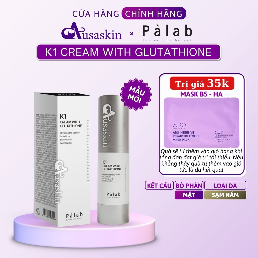 Kem PALAB K1 CREAM With Glutathione 40ml Phục Hồi Da Tổn Thương Sau Xâm Lấn, Dưỡng Trắng Da