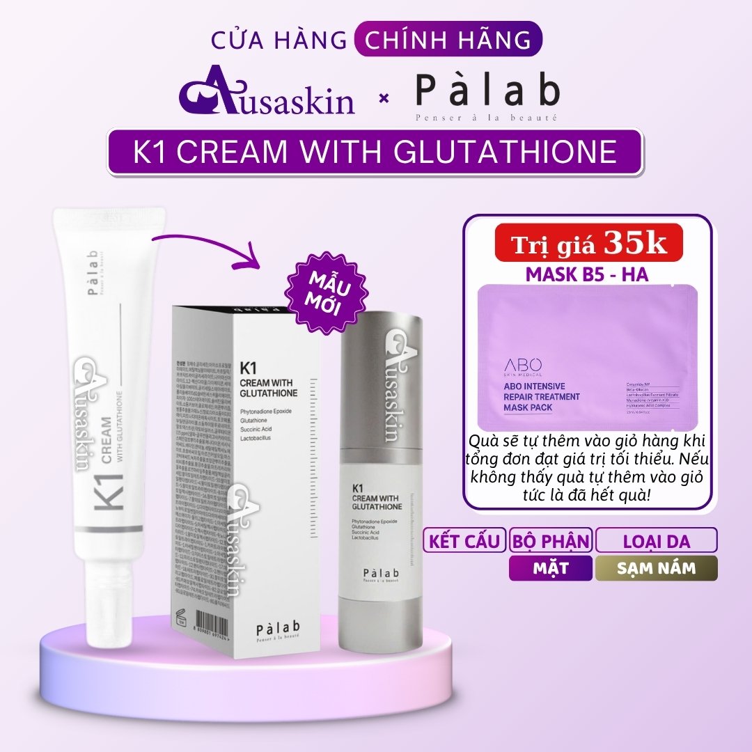 Kem PALAB K1 CREAM With Glutathione 40ml Phục Hồi Da Tổn Thương Sau Xâm Lấn, Dưỡng Trắng Da