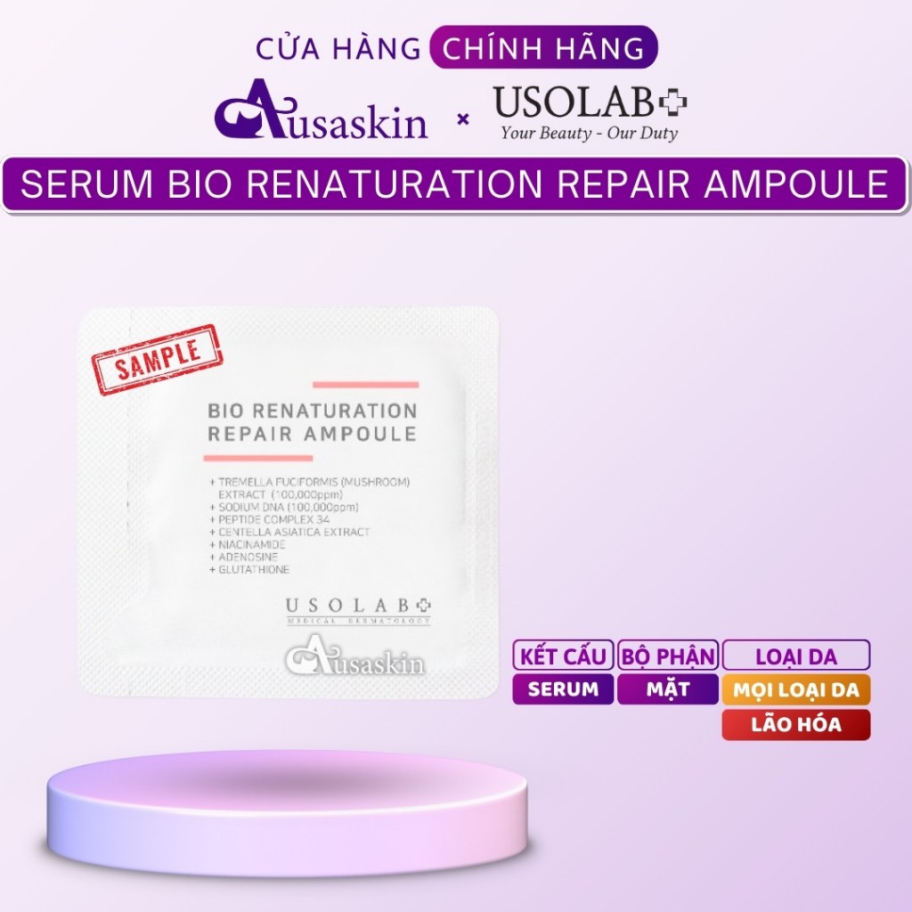 Sample Tinh Chất Serum 1.2ml USOLAB Phục Hồi Chống Lão Hóa Bio Renaturation Repair Ampoule