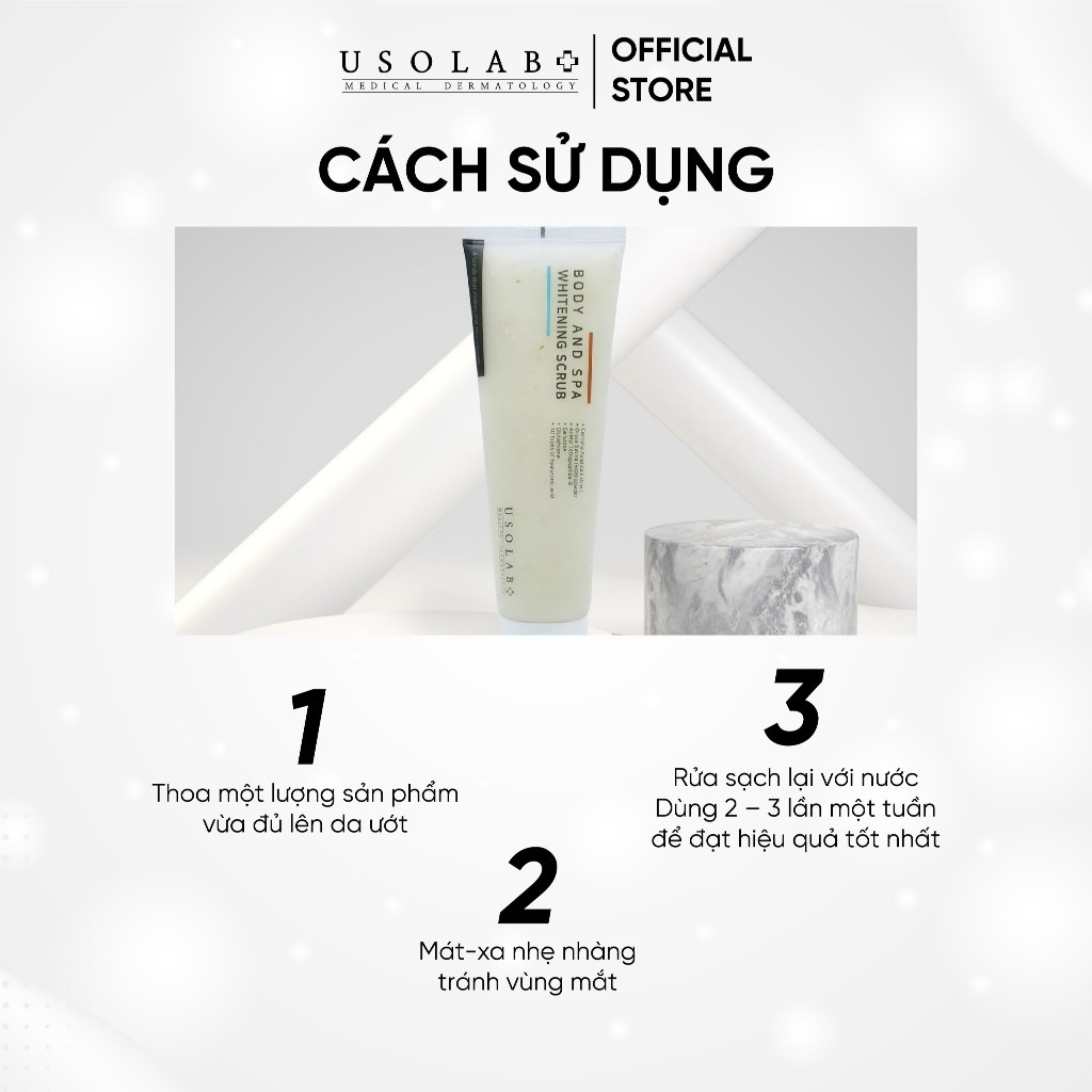 Tẩy Tế Bào Chết Body USOLAB 200ml Làm Trắng Dưỡng Ẩm Body And Spa Whitening Scrub - Ảnh 3