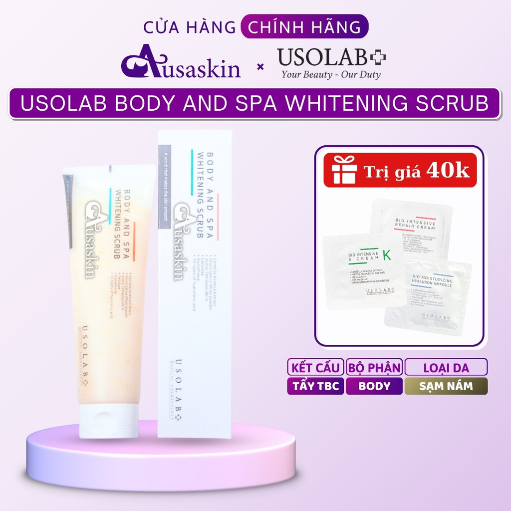 Tẩy Tế Bào Chết Body USOLAB 200ml Làm Trắng Dưỡng Ẩm Body And Spa Whitening Scrub