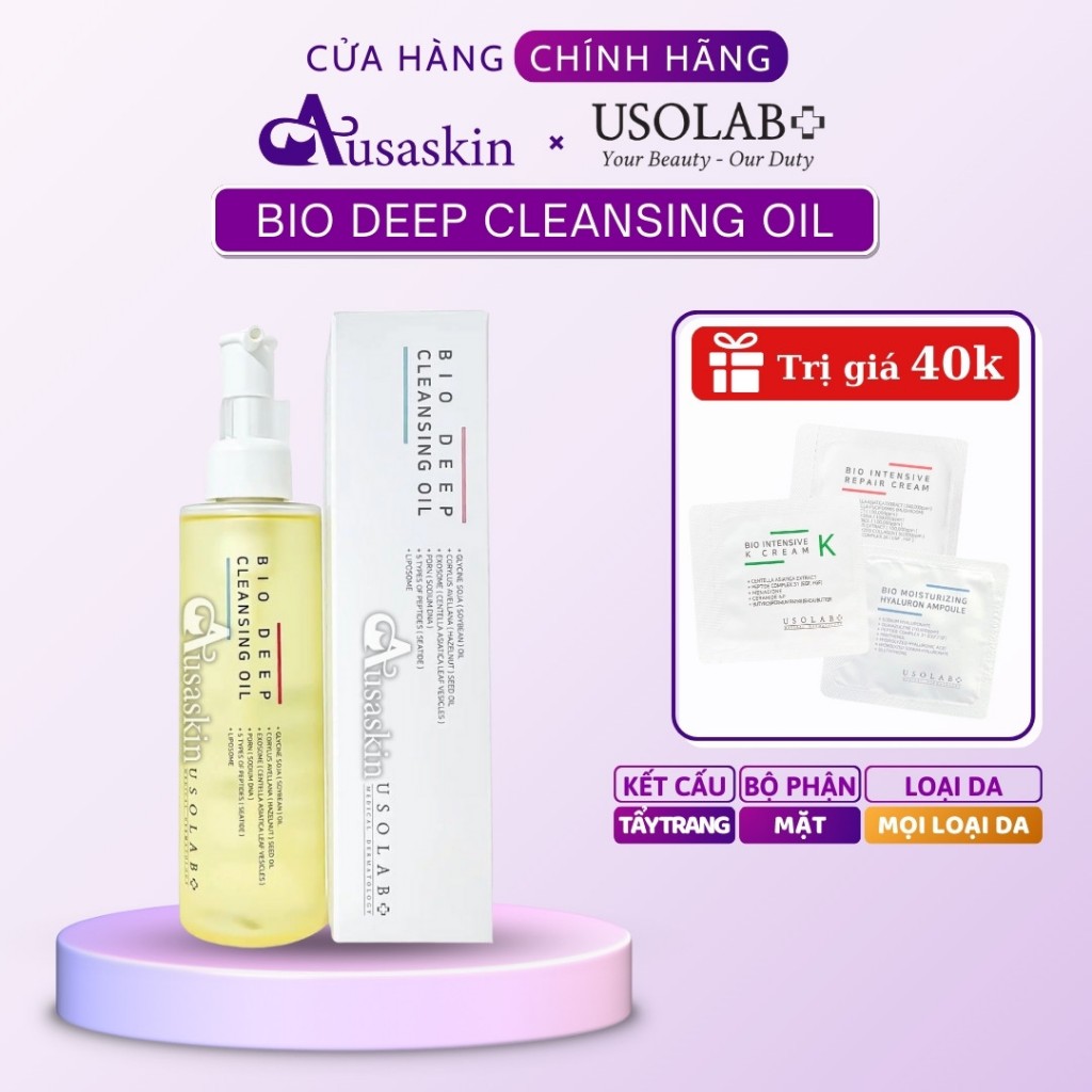 Dầu Tẩy Trang USOLAB 200ml - Bio Deep Cleansing Oil Giúp Làm Sạch Sâu Và Giữ Ẩm Cho Mọi Loại Da