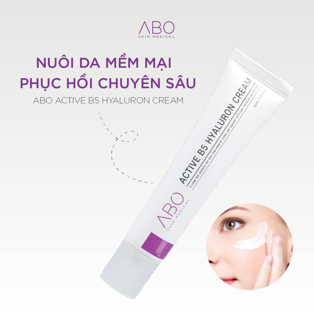 Kem Dưỡng Ẩm B5 HA ABO 40ml Cấp Ẩm, Phục Hồi Và Làm Dịu Da - Vitamin B5 Và Hyaluronic Acid - Active B5 Hyaluron Cream - Ảnh 3
