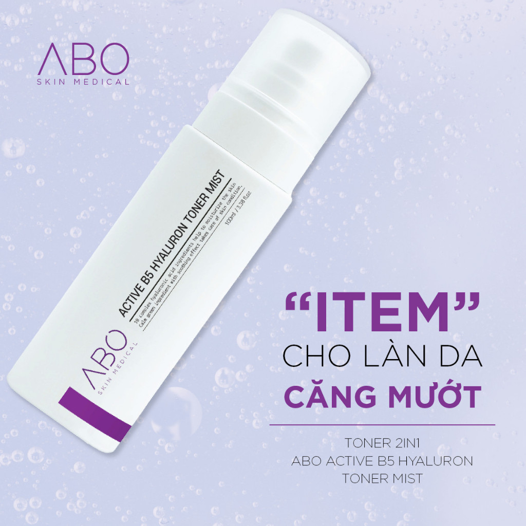Xịt Khoáng Toner HA B5 ABO 100ml Cấp Ẩm, Phục Hồi Da Active B5 Hyaluron Toner Mist - Hyaluronic Acid & Vitamin B5 - Ảnh 4