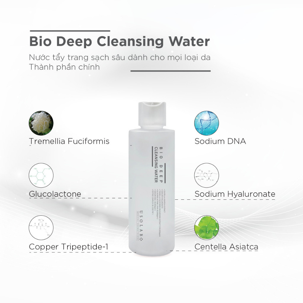 Nước Tẩy Trang USOLAB 200ml Bio Deep Cleansing Water Giúp Làm Sạch Sâu, Mềm Mịn Cho Mọi Loại Da - Ảnh 4