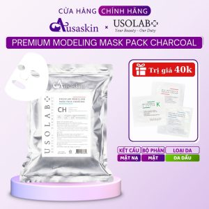 Mặt Nạ Bột Than Hoạt Tính Cho Da Dầu Mụn USOLAB 1kg Premium Modeling Mask Pack Charcoal