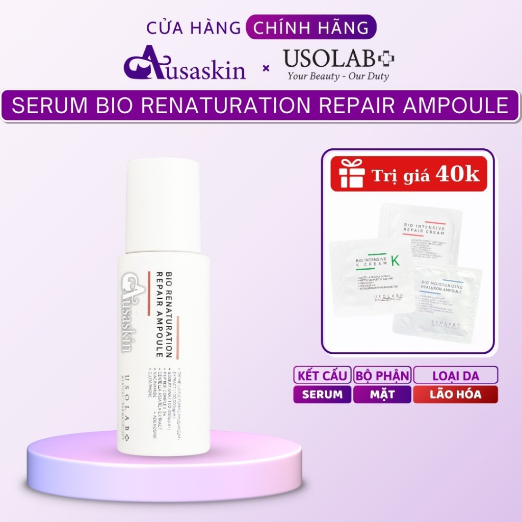 Tinh Chất Serum Phục Hồi Da Sau Thương Tổn Chống Lão Hóa USOLAB 50ml - Bio Renaturation Repair Ampoule
