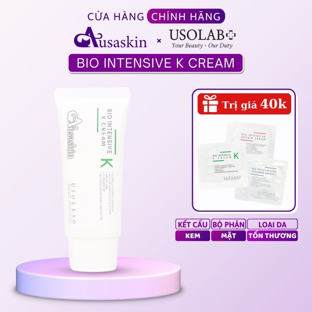 Kem K USOLAB 50ml - Làm Dịu, Phục Hồi Da Nhạy Cảm, Treatment Bio Intensive K Cream