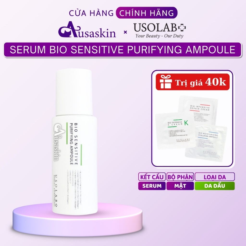 Tinh Chất Serum Cho Da Dầu Mụn USOLAB 50ml Bio Sensitive Purifying Ampoule