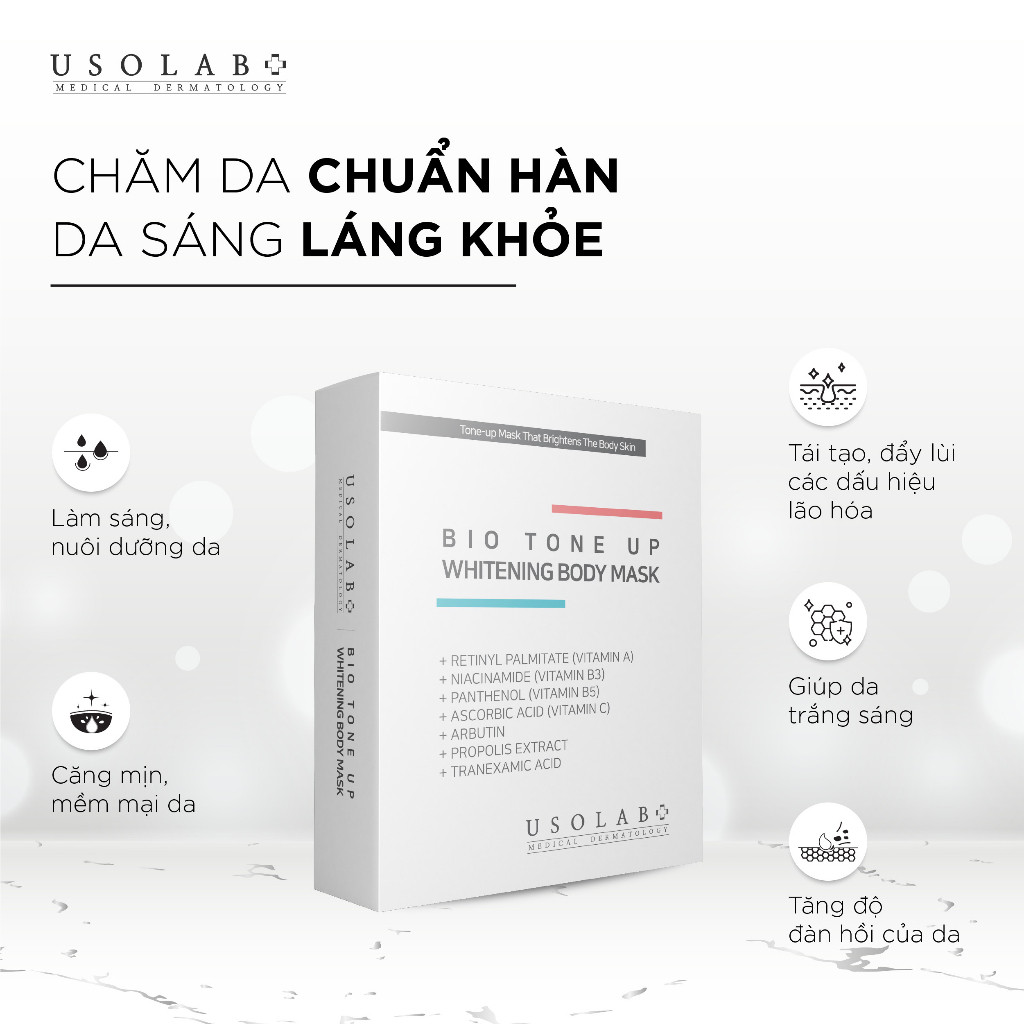 Kem Ủ Trắng Body USOLAB 5 Gói 100g Trắng Da, Bật Tone Bio Tone Up Whitening Body Mask - Ảnh 2