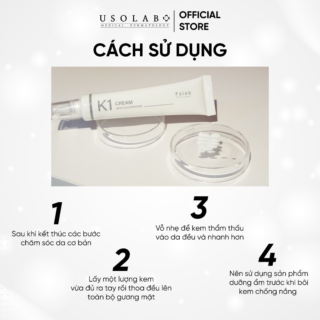 Kem PALAB K1 CREAM With Glutathione 40ml Phục Hồi Da Tổn Thương Sau Xâm Lấn, Dưỡng Trắng Da - Ảnh 4