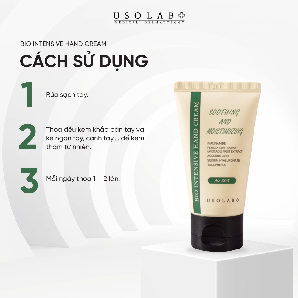 Kem Dưỡng Da Tay Mềm Mịn Ngăn Ngừa Đồi Mồi USOLAB Bio Intensive Hand Cream 50ml - Ảnh 2