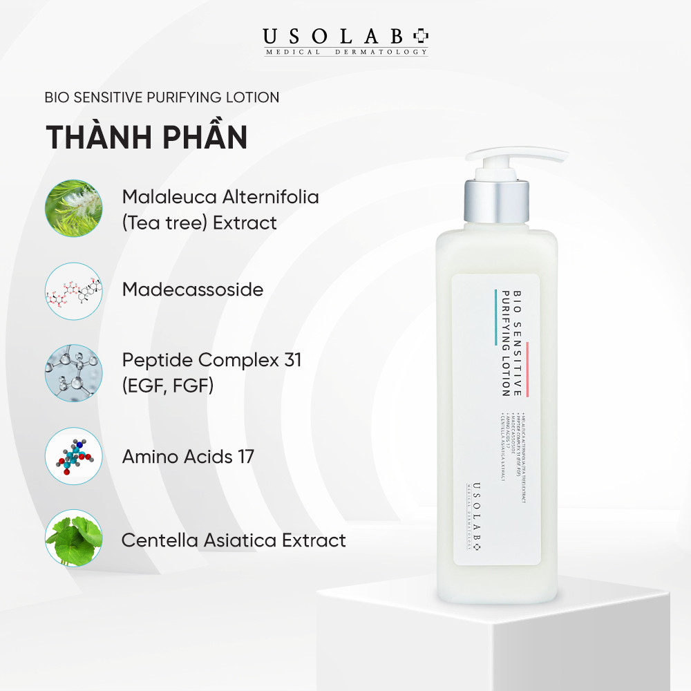 Lotion Cho Da Dầu Mụn USOLAB 500ml Bio Sensitive Purifying Lotion - Ảnh 3