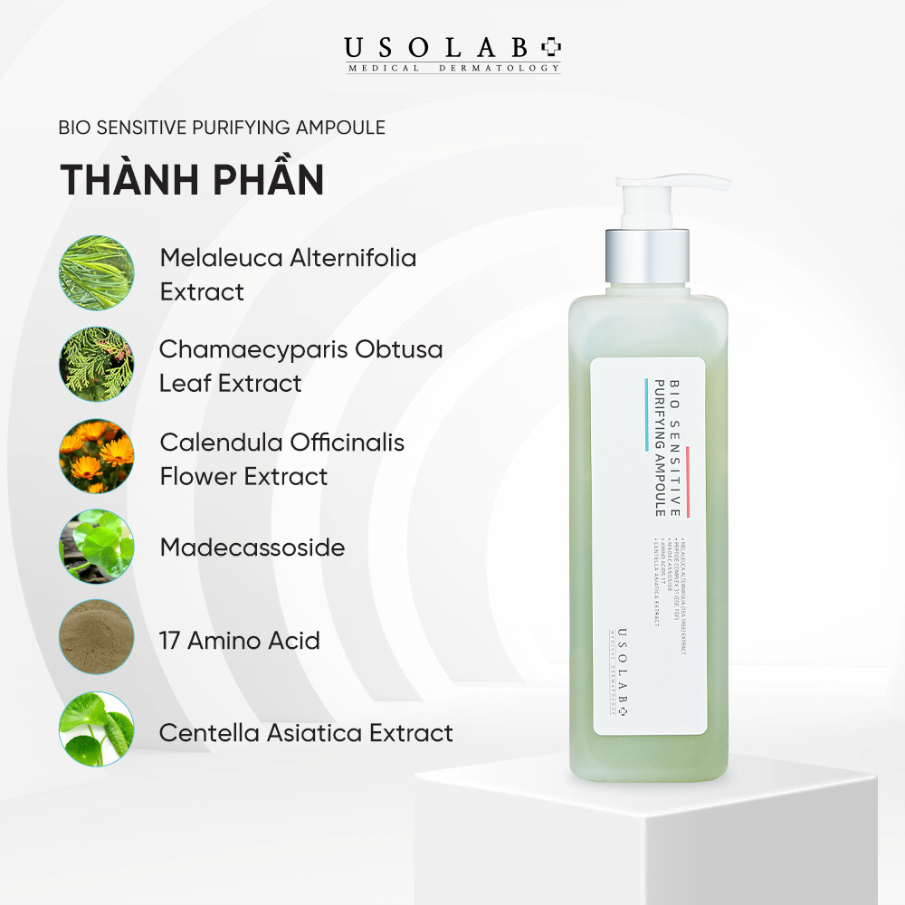 Tinh Chất Serum Cho Da Dầu Mụn USOLAB 500ml Bio Sensitive Purifying Ampoule - Ảnh 3