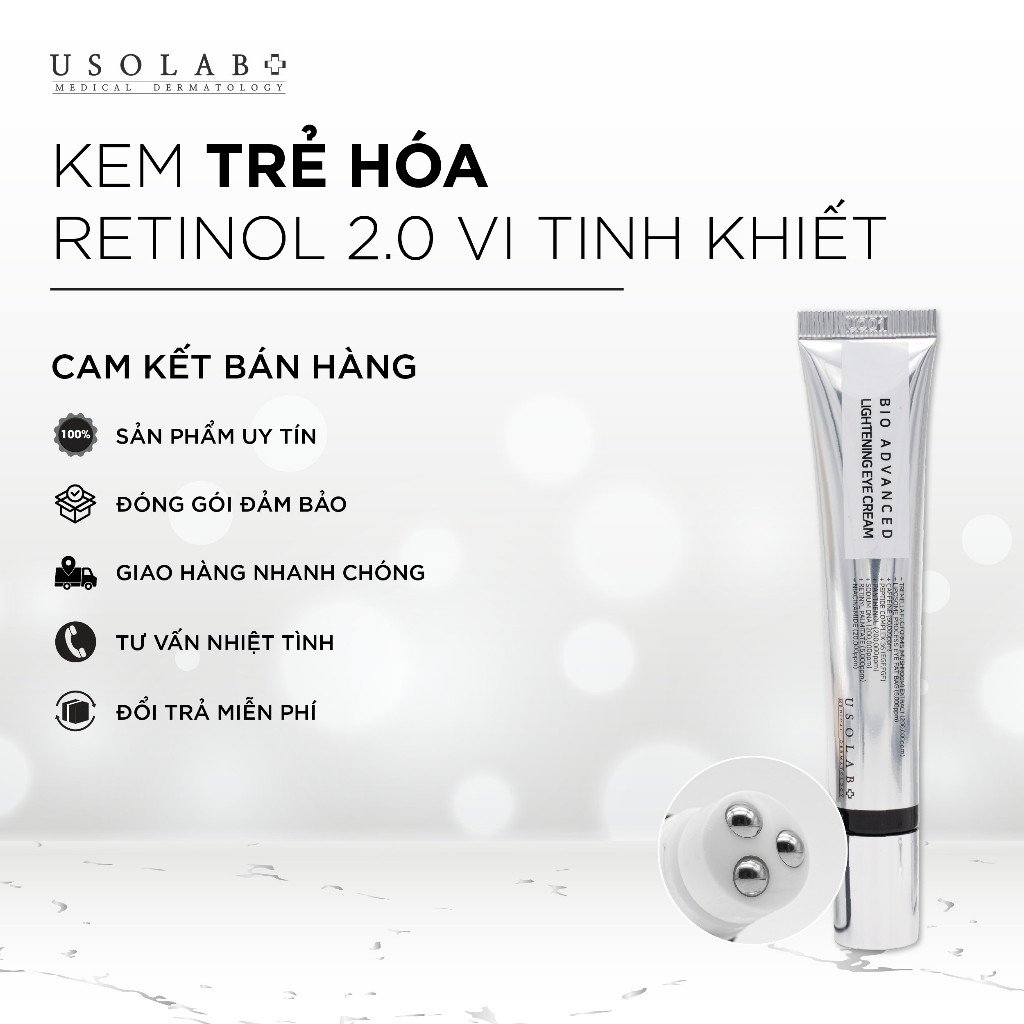 Kem Mắt Giảm Quầng Thâm Bọng Mắt USOLAB 25ml Bio Advanced Lightening Eye Cream - Ảnh 4