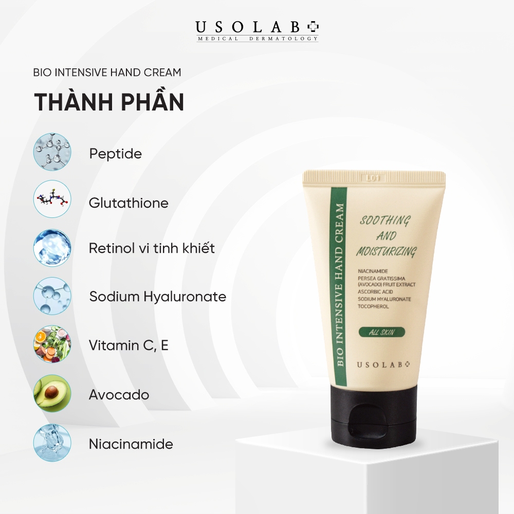 Kem Dưỡng Da Tay Mềm Mịn Ngăn Ngừa Đồi Mồi USOLAB Bio Intensive Hand Cream 50ml - Ảnh 3