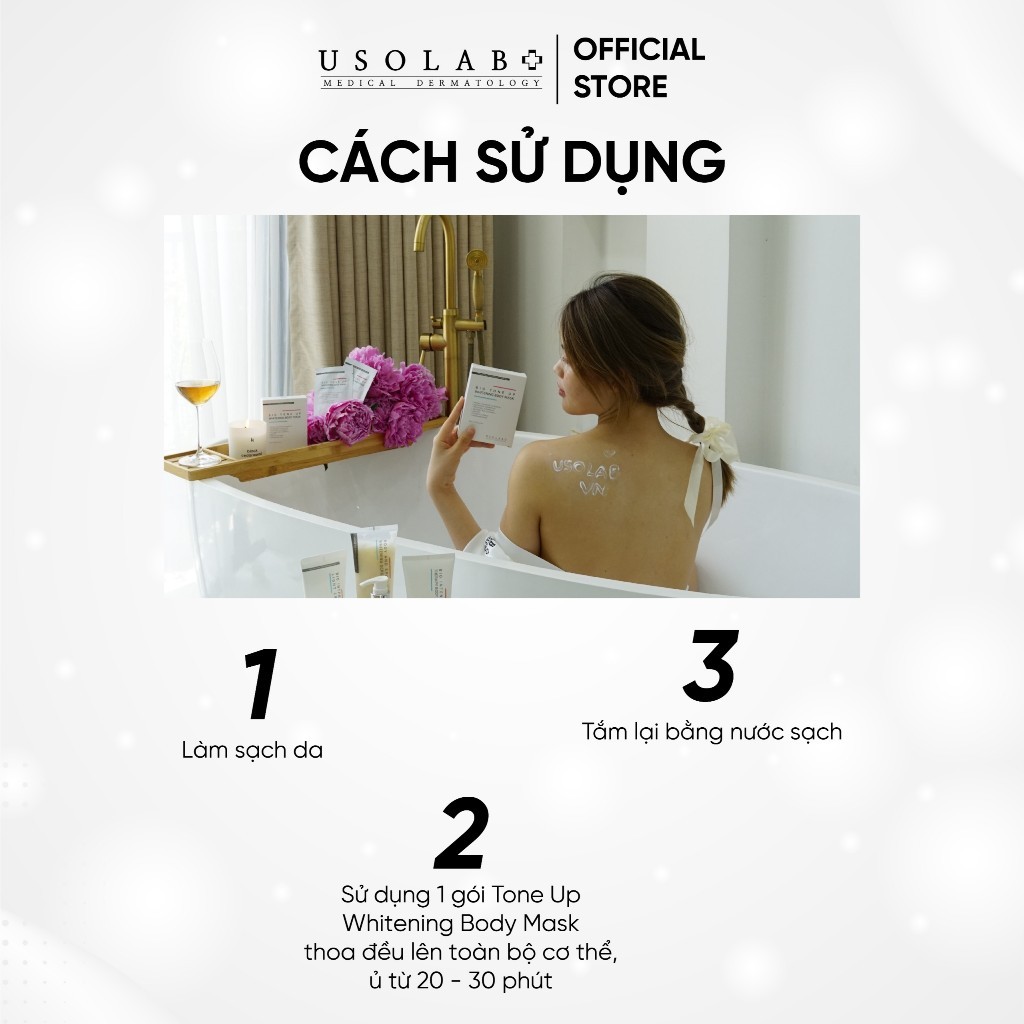 Kem Ủ Trắng Body USOLAB 5 Gói 100g Trắng Da, Bật Tone Bio Tone Up Whitening Body Mask - Ảnh 8