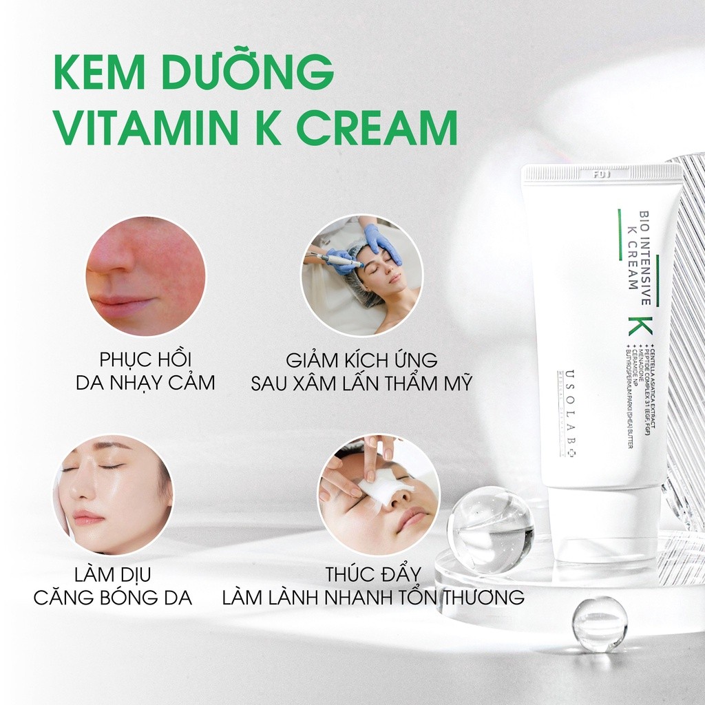 Kem K USOLAB 50ml - Làm Dịu, Phục Hồi Da Nhạy Cảm, Treatment Bio Intensive K Cream - Ảnh 4