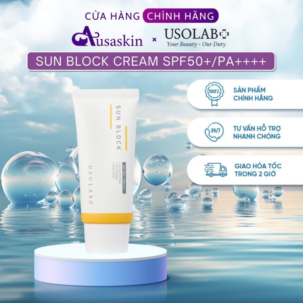 Kem Chống Nắng Dưỡng Trắng USOLAB 50g Cho Mọi Loại Da Sun Block Cream SPF50+/PA++++ - Ảnh 2