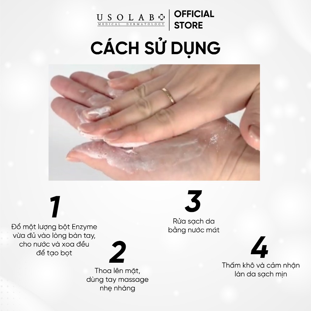Bột Tẩy Tế Bào Chết Da Mặt Yến Mạch USOLAB 50g - Soft Oatmeal Enzyme Powder Wash - Ảnh 4