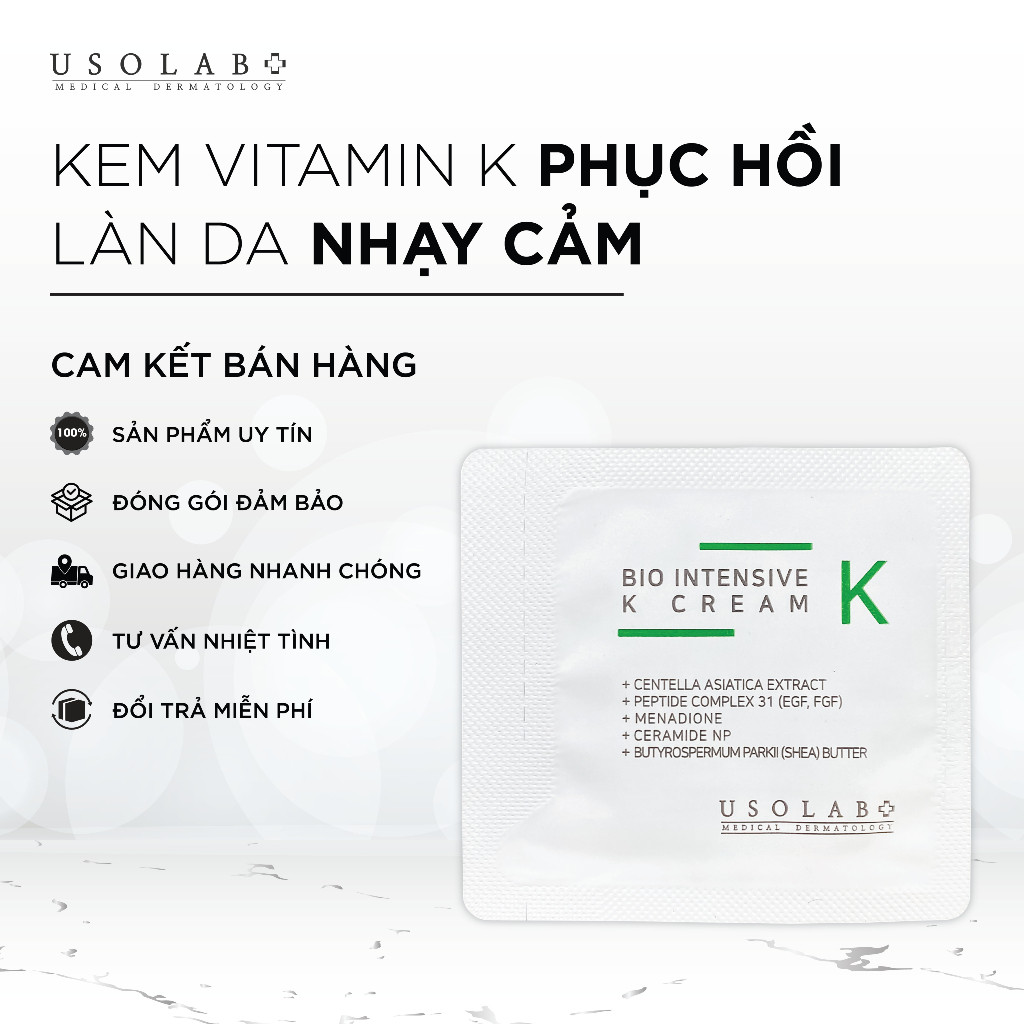 Sample Kem K USOLAB 1.2ml Làm Dịu, Phục Hồi Da Sau Xâm Lấn Tổn Thương - Ảnh 6