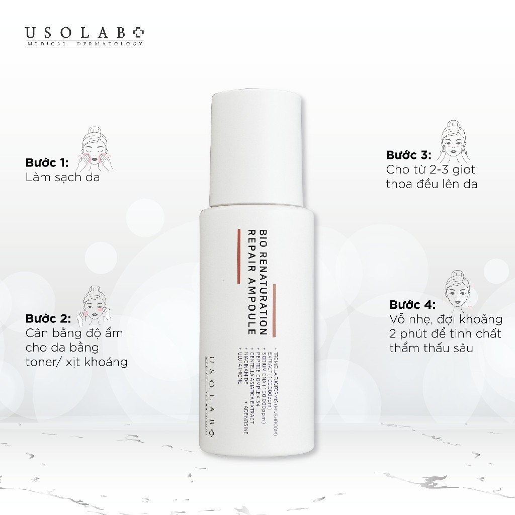 Tinh Chất Serum Phục Hồi Da Sau Thương Tổn Chống Lão Hóa USOLAB 50ml - Bio Renaturation Repair Ampoule - Ảnh 5
