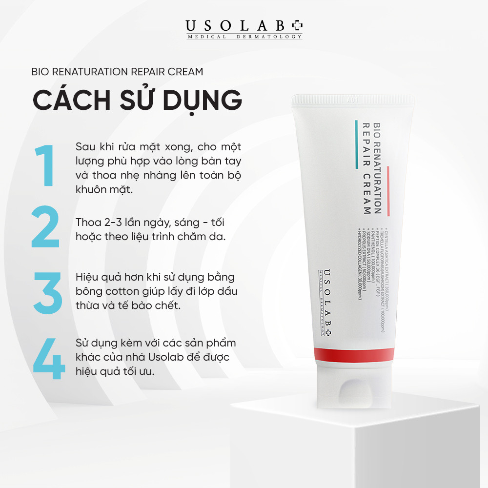 Kem Dưỡng Phục Hồi, Chống Lão Hóa USOLAB 250ml Bio Renaturation Repair Cream - Ảnh 4