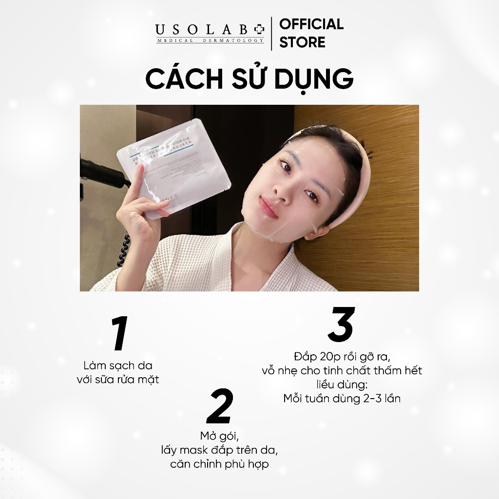 Mặt Nạ Cấp Ẩm USOLAB 30ml - Bio Moisture Hydrating Premium Hyaluron Mask Pack - Ảnh 3