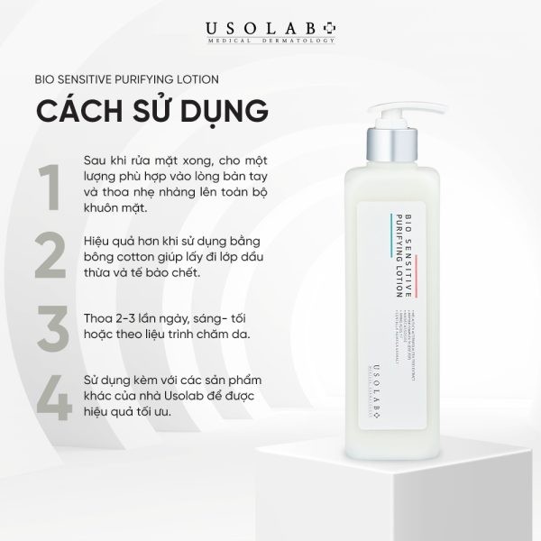 Lotion Cho Da Dầu Mụn USOLAB 500ml Bio Sensitive Purifying Lotion - Ảnh 4