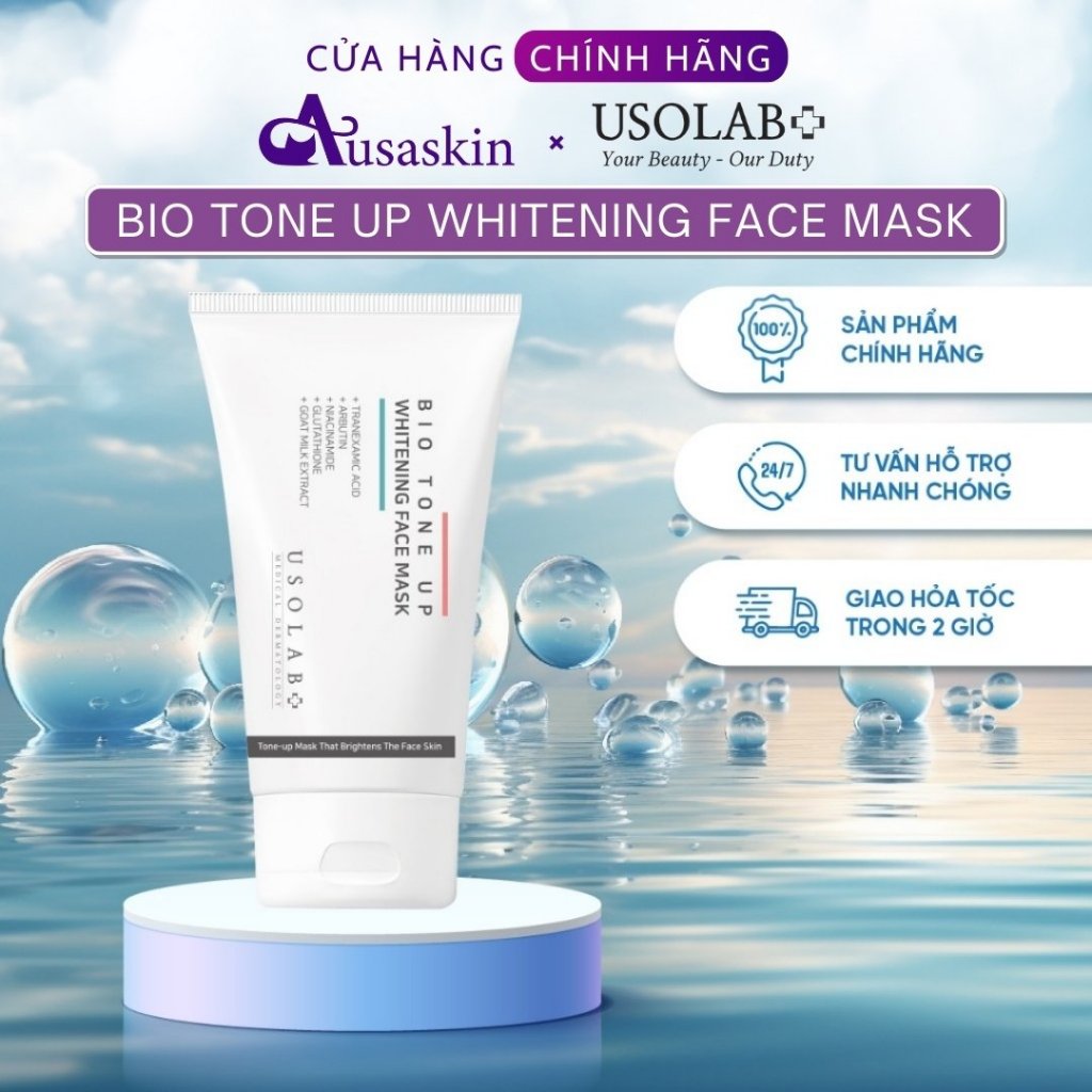 Kem Ủ Trắng Mặt USOLAB Mờ Thâm Nám Bio Tone Up Whitening Face Mask - Ảnh 2
