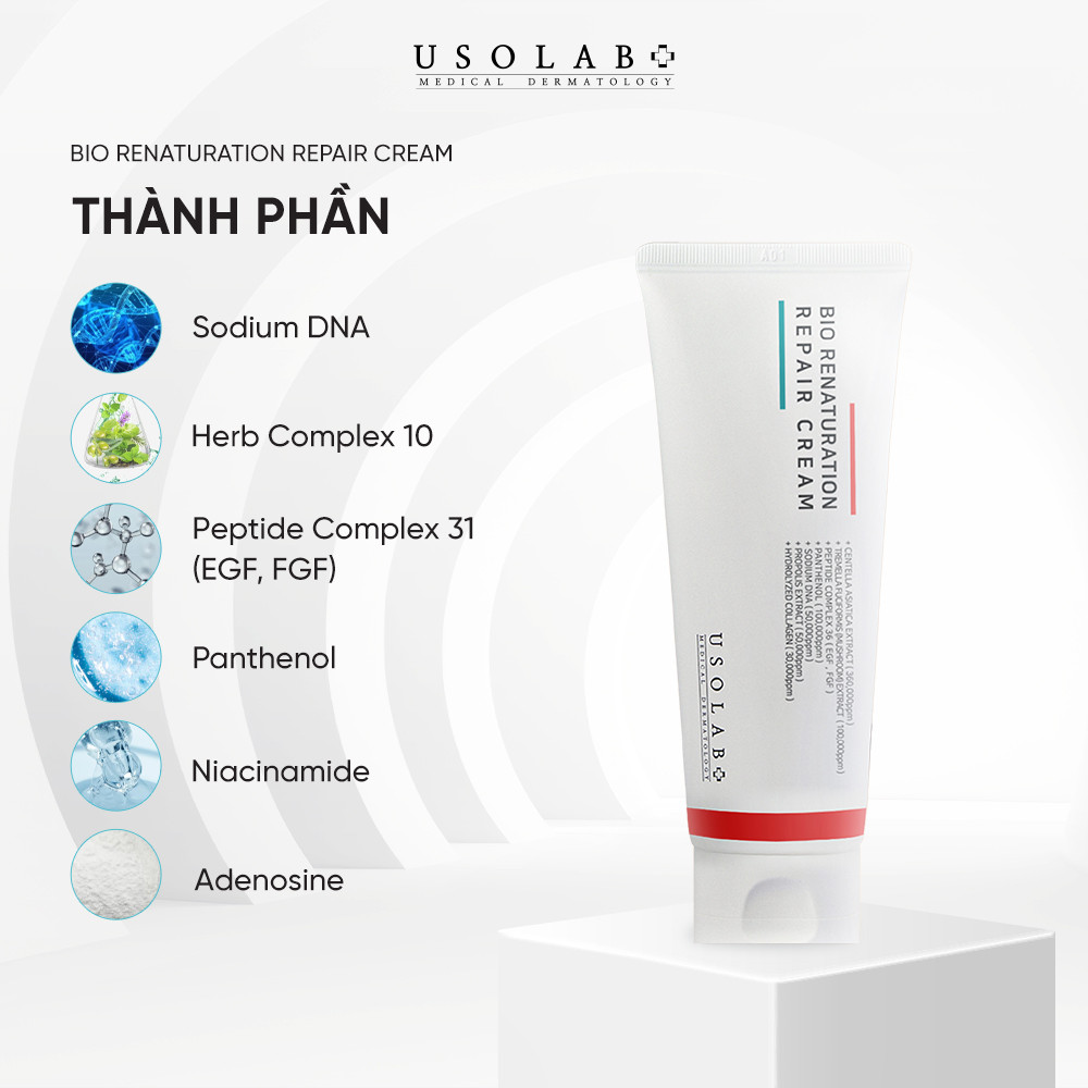 Kem Dưỡng Phục Hồi, Chống Lão Hóa USOLAB 250ml Bio Renaturation Repair Cream - Ảnh 3