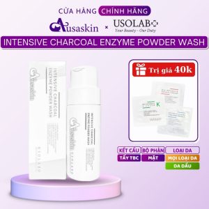 Bột Tẩy Tế Bào Chết Than Hoạt Tính Cho Dầu Mụn USOLAB 50g - Soft Charcoal Enzyme Powder Wash Hút Bã Nhờn Tốt