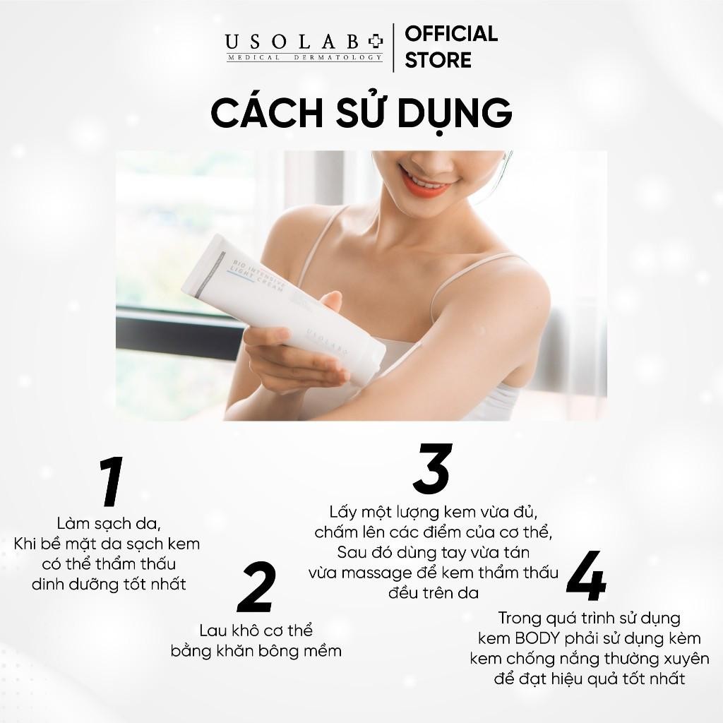 Kem Body Dưỡng Trắng Da USOLAB 250ml Bio Intensive Light Cream - Ảnh 6