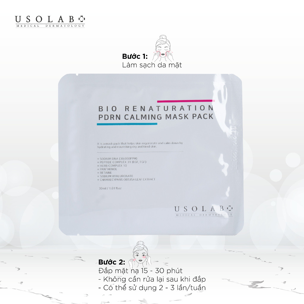 Mặt Nạ Làm Dịu Phục Hồi Da USOLAB 30ml - Bio Renaturation Repair Premium Mask Pack - Ảnh 4