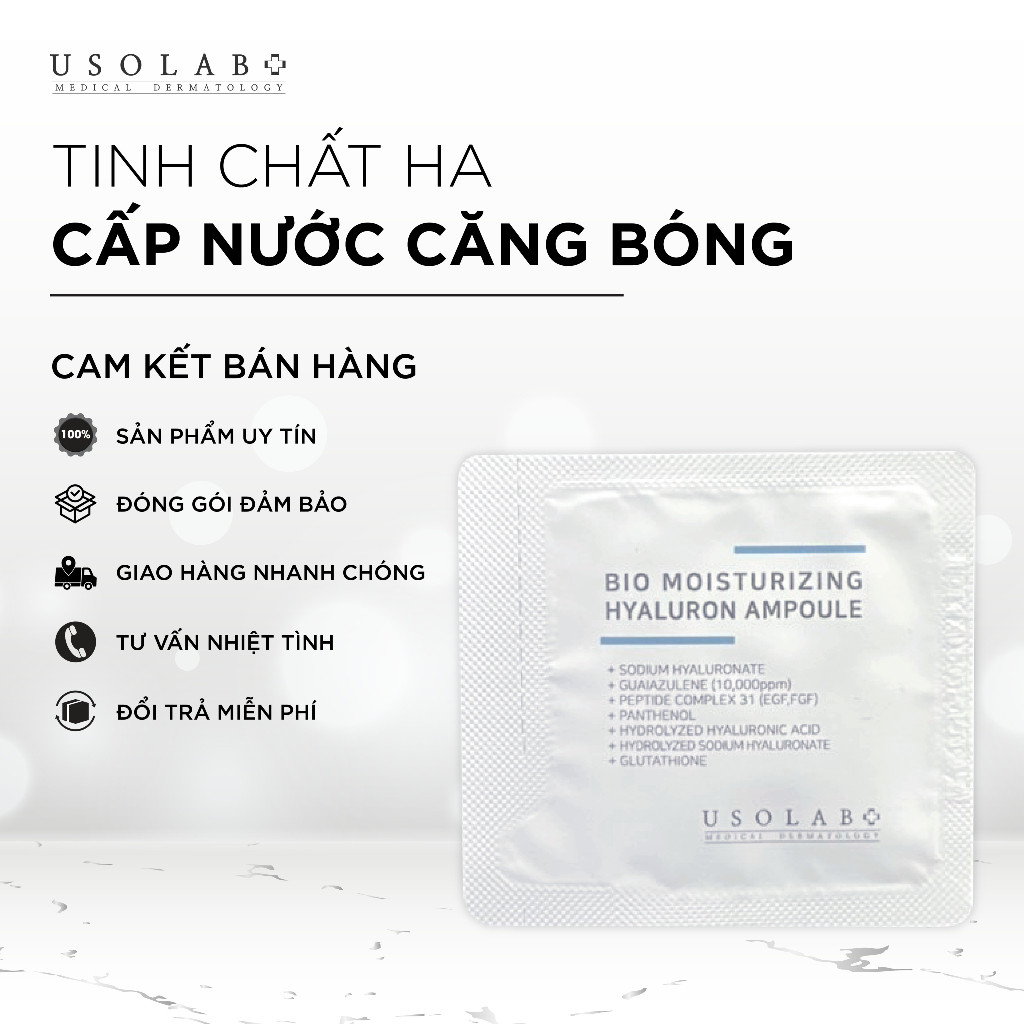 Sample Tinh Chất Serum Dưỡng Ẩm Da 1.2ml USOLAB Bio Moisturizing Hyaluron Ampoule - Ảnh 3