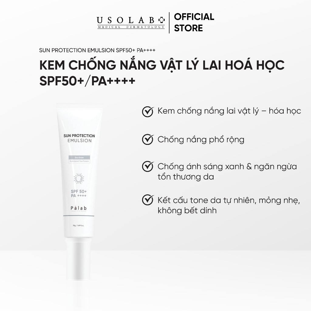 Kem Chống Nắng PALAB 70g SPF50+ PA++++ Sun Protection Emulsion Vật Lý + Hóa Học - Ảnh 4
