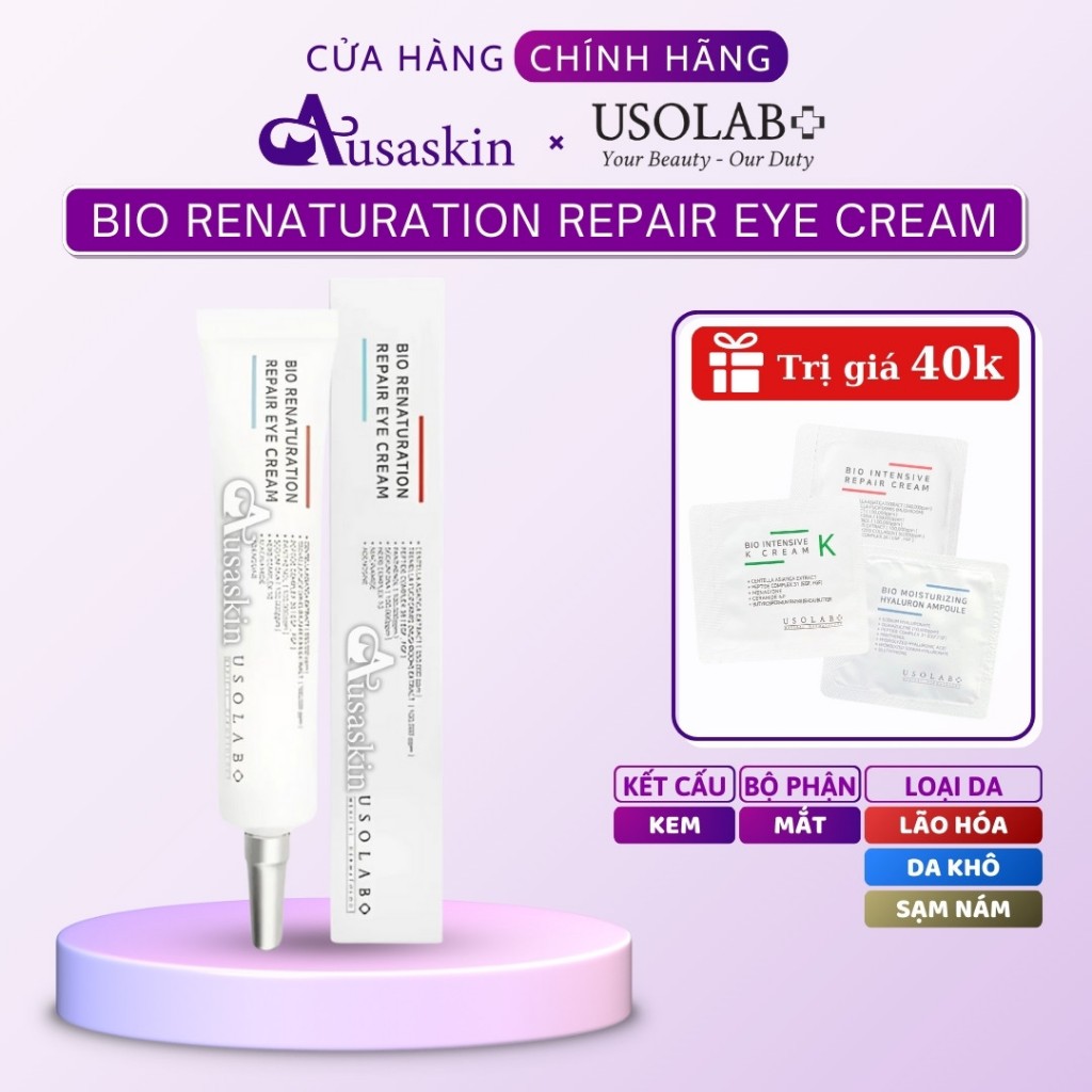 Kem Mắt USOLAB 30ml - Giảm Lão Hóa, Tăng Độ Đàn Hồi Bio Renaturation Repair Eye Cream