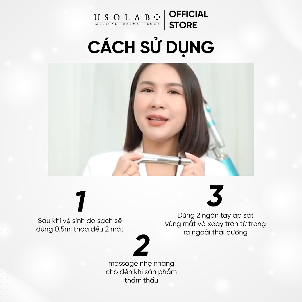 Kem Mắt Giảm Quầng Thâm Bọng Mắt USOLAB 25ml Bio Advanced Lightening Eye Cream - Ảnh 5