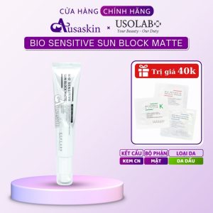 Kem Chống Nắng USOLAB 50ml Cho Da Dầu Mụn - Bio Sensitive Sun Block Matte - Vật Lý SPF 50 +/PA ++++