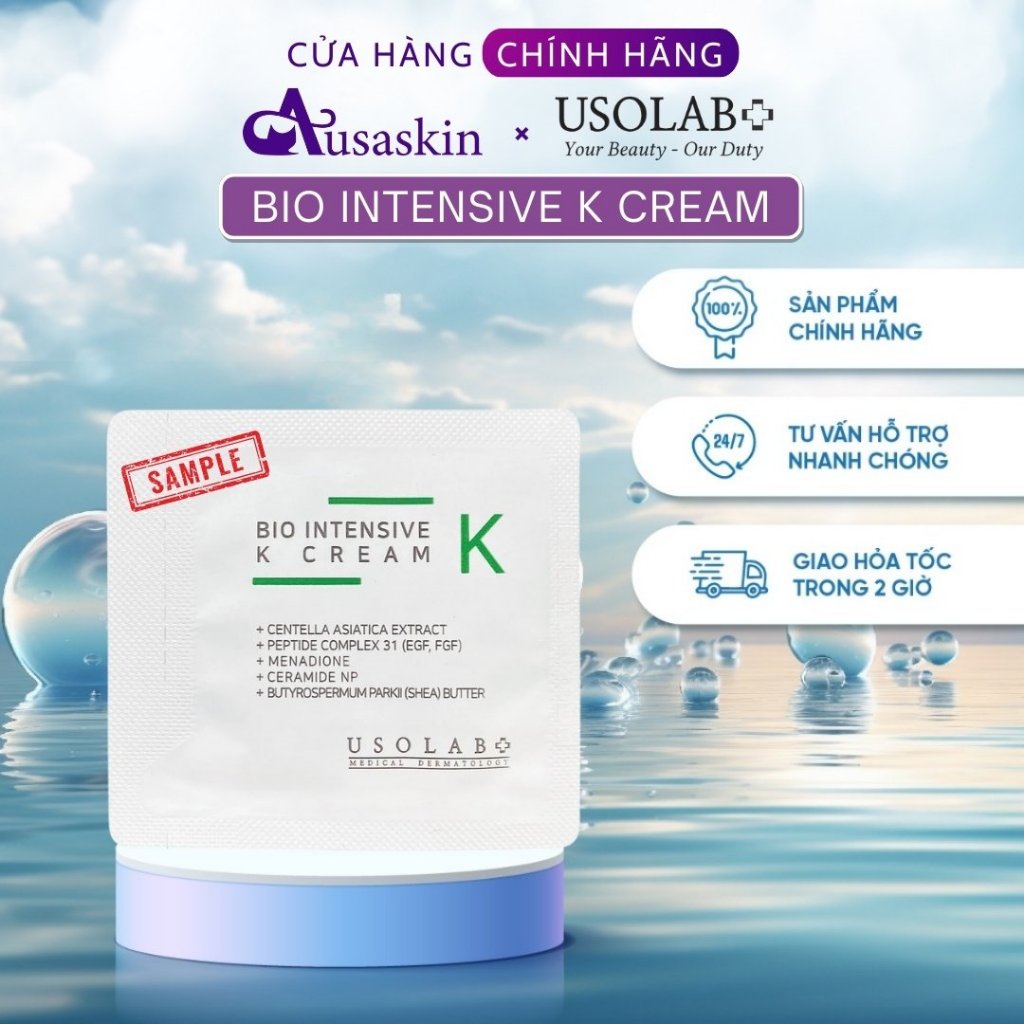 Sample Kem K USOLAB 1.2ml Làm Dịu, Phục Hồi Da Sau Xâm Lấn Tổn Thương - Ảnh 2