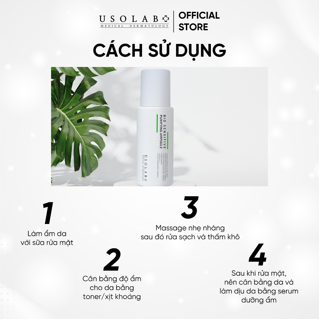 Tinh Chất Serum Cho Da Dầu Mụn USOLAB 50ml Bio Sensitive Purifying Ampoule - Ảnh 3