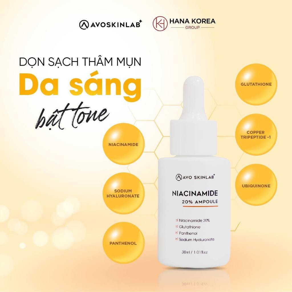 Serum Niacinamide 20% AVO SKINLAB - Giúp cấp ẩm, sáng da, giảm thâm 30ml - Ảnh 2