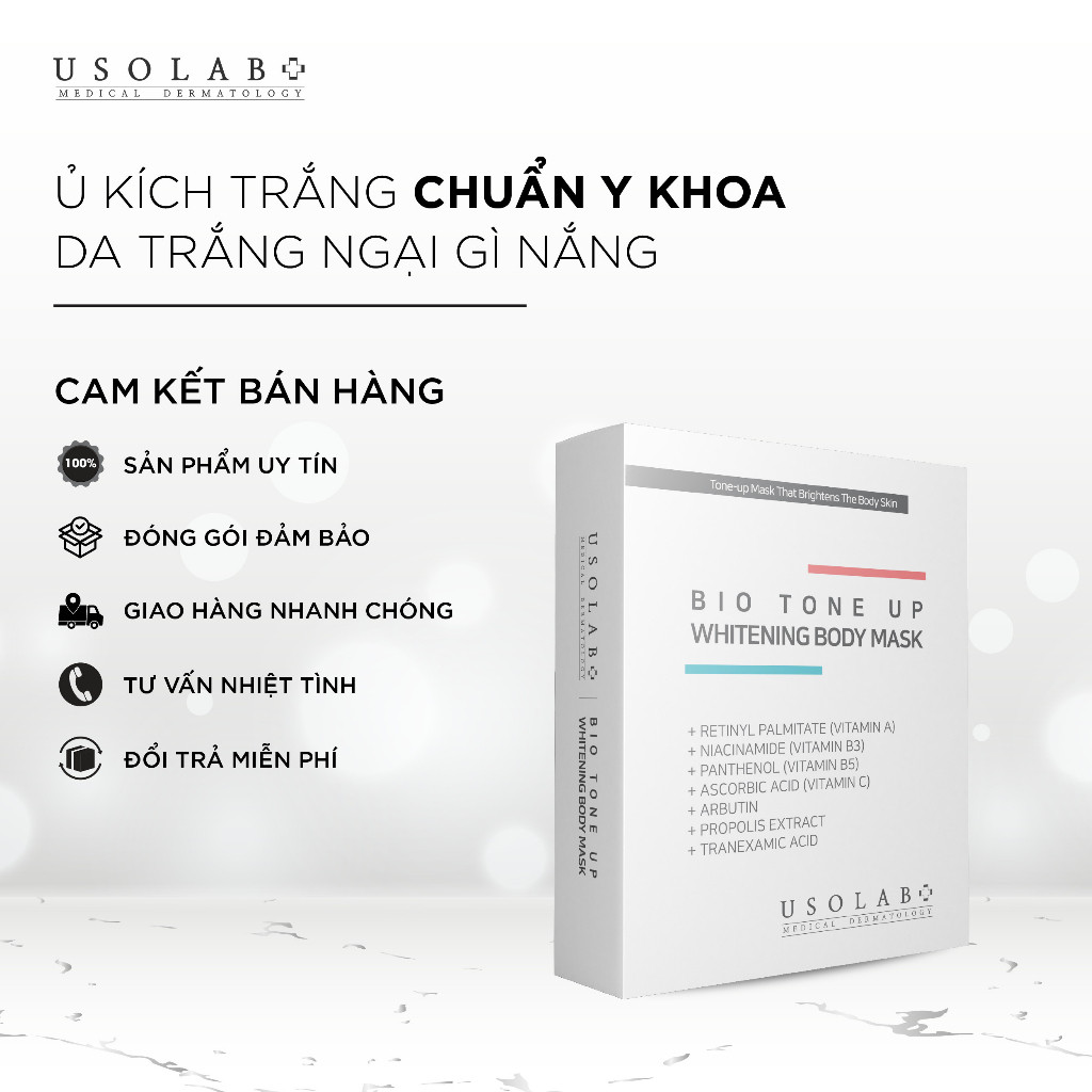Kem Ủ Trắng Body USOLAB 5 Gói 100g Trắng Da, Bật Tone Bio Tone Up Whitening Body Mask - Ảnh 3