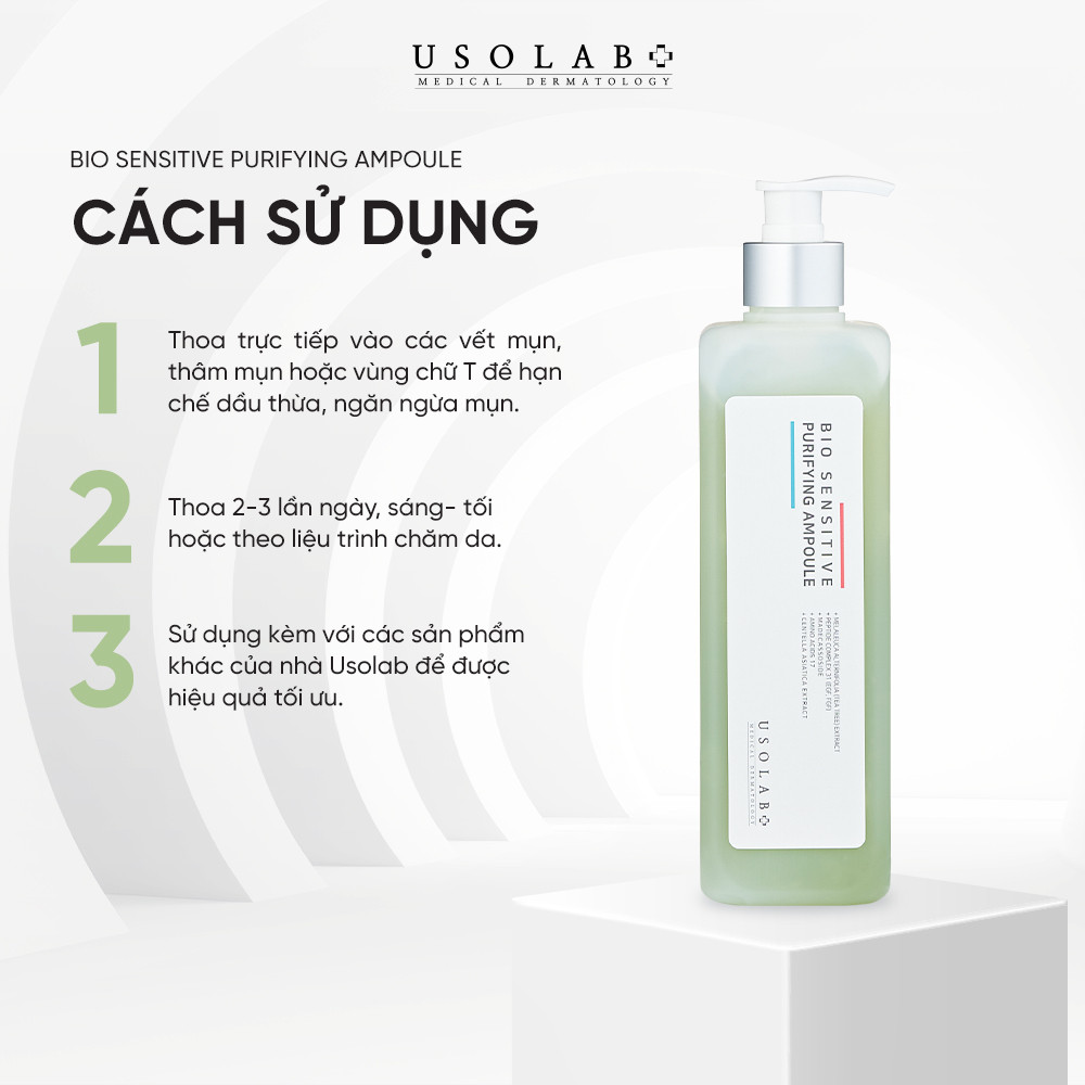 Tinh Chất Serum Cho Da Dầu Mụn USOLAB 500ml Bio Sensitive Purifying Ampoule - Ảnh 4