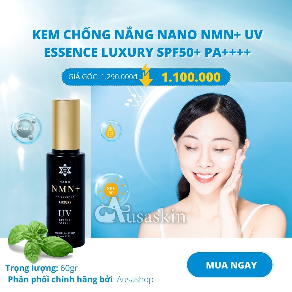 Kem Chống Nắng Nichiei Asia Nano NMN+ UV Essence Luxury SPF50+ PA++++ - Ảnh 2