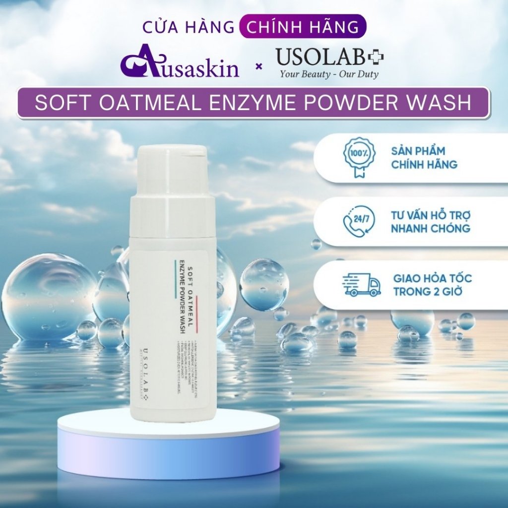 Bột Tẩy Tế Bào Chết Da Mặt Yến Mạch USOLAB 50g - Soft Oatmeal Enzyme Powder Wash - Ảnh 2