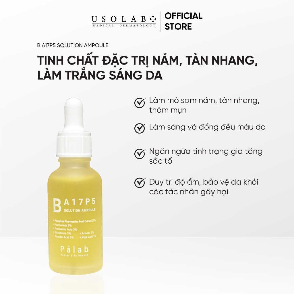 Tinh Chất Serum Glutathione Arbutin PALAB 30ml làm mờ thâm, nám, tàn nhang, sáng da B A17P5 Solution Ampoule - Ảnh 4