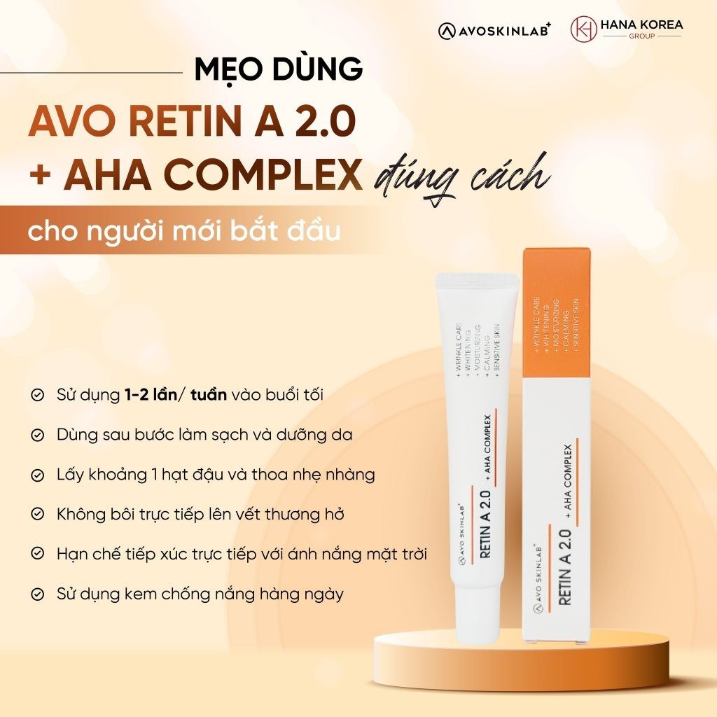 Kem Dưỡng Da AVO SKINLAB 30ml Retin A 2.0 + AHA Complex Chống Lão Hóa Dưỡng Ẩm - Retinyl 2% - Ảnh 2