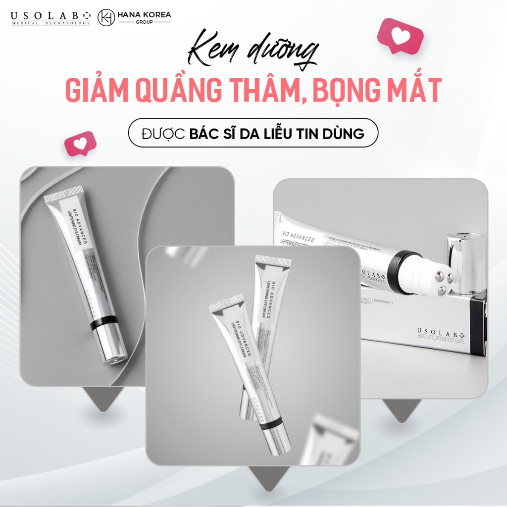 Kem Mắt Giảm Quầng Thâm Bọng Mắt USOLAB 25ml Bio Advanced Lightening Eye Cream - Ảnh 6